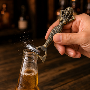 Abridor de Botellas de Hierro Fundido con Forma de Sirena Antigua, Herramienta Decorativa Vintage para Bar, Vino, Cerveza, Cocina, Hogar, Restaurante |   Abrebotellas Metálicos - Product Image 3