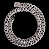 Chaîne cubaine en moissanite de qualité export, plaquée or 18 carats, fabrication OEM/ODM, vente en gros de bijoux disponibles à la vente