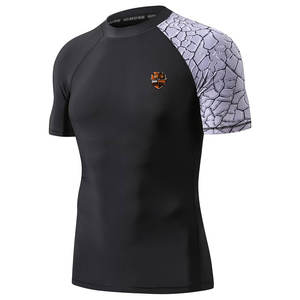 Camiseta de Compresión Transpirable de Media Manga de Alta Calidad, Spandex/Poliéster, Diseño Personalizable con Logotipo para Grappling - Product Image 3