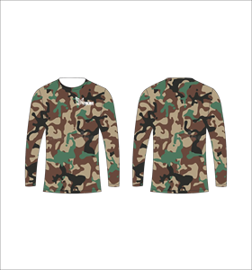 Camiseta Deportiva Sublimada de Manga Larga Personalizada con Estampado de Camuflaje, Transpirable, de Secado Rápido, para Uniformes Deportivos de Equipo - Product Image 1