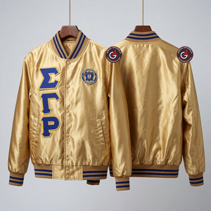 Sigma Gamma Rho Sorors Embroidery <b>Women</b> Satin <b>Jackets</b> | SGR Sorority Embroidered Ladies Custom Style Silk <b>Jacket</b> - Product Image 1