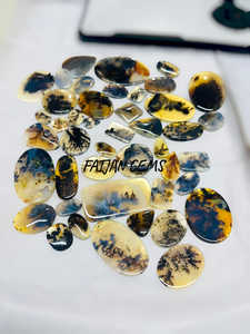 Pierres précieuses de dendrite naturelle Shajar certifiées, personnalisables, énergie de guérison, forme mixte, toutes tailles, lisses, en vrac pour la fabrication de bijoux - Product Image 3