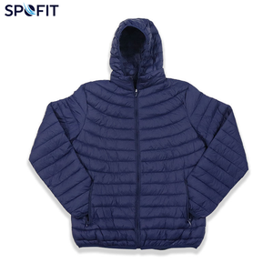Men's Hooded Nylon Puffer Jacket <b>Lightweight</b> Windproof Woven <b>Coat</b> for Winter Casual Wear - Product Image 2