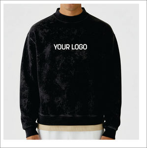 เสื้อสเวตเชิ้ตคอกลมผ้าฝ้ายแท้ 100% แบบเรียบ  พร้อมสกรีนโลโก้ตามสั่ง แขนยาว ทรงโอเวอร์ไซส์ สำหรับผู้ชาย - Product Image 2