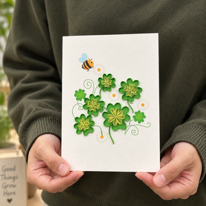 Tarjeta de Felicitación Personalizada con Trébol de la Suerte y Abeja, Hecha a Mano, Venta al por Mayor, del Mejor Fabricante de Papelería, con el Mejor Papel - Product Image 5