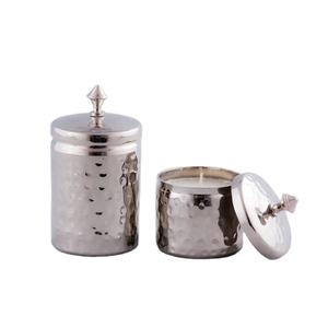 Tarro de vela de metal hecho a mano en diseño hecho a mano Precio al por mayor Tarro de vela de cera Contenedor de fabricación de velas de calidad superior de alta venta - Product Image 1