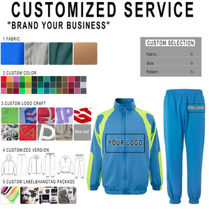 IRON MARK INDUSTRIES Unisex Color Blocking Windbreaker Tracksuit Set Half-<b>Zip</b> Jacket Drawstring Shorts Side Pockets Quick Dry - Product Image 6