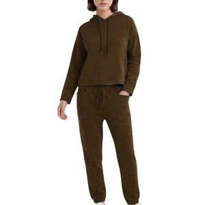 Sudadera con Capucha para Mujer, 100% Algodón, Color Sólido, Tejida, Casual, Manga Larga, con Bolsillos, Ropa de Invierno, Transpirable - Product Image 3