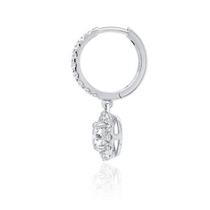 Pendientes de Aro con Diamante Cultivado en Laboratorio de 1.6CT, Oro de 10KT, Halo Colgante, Certificado IGI, Joyería de Compromiso, Lujo para Mujer - Product Image 4