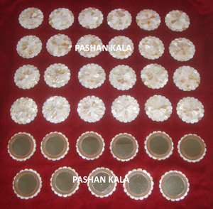 Hot Selling Handmade Green Mother of Pearl Stone Inlay Orgone <b>Mirrors</b> Wedding Decoration Crafts Marble Gifts - Product Image 5