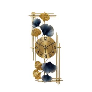 Horloge murale en fer abstrait contemporain, style nordique, décoration murale créative en métal, horloge analogique ronde dorée pour hôtel, bureau, décoration de la maison - Product Image 6