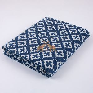 Latest Collection Pure Cotton Indigo Floral Block Print Fabric Handmade Eco-Friendly Twill Natural Dyed Indian Dress Fabric - Product Image 5