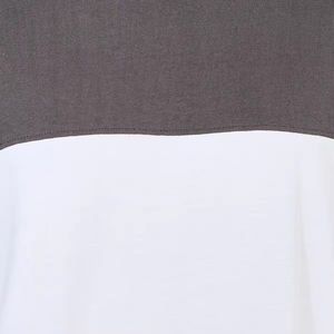 Ensemble T-shirt et short décontracté pour homme, été, color block, col rond, coton tricoté, blanc et gris, respirant - Product Image 6