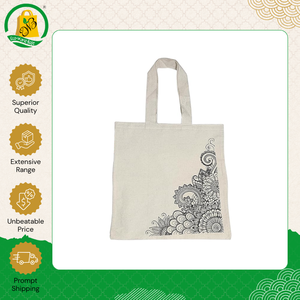 Fabricante Indio Vende Bolsa de Mano Ecológica de Lona de Algodón con Asa Doble y Cierre sin Azo, para Llevar al Hombro - Product Image 4