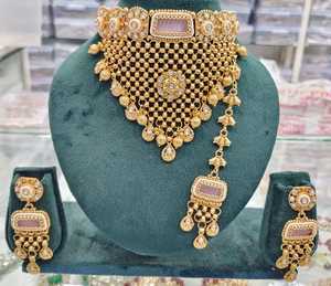 Wholesale High Quality New Vintage Copper Gold Plated <b>Crystal</b> Certified Women's Wedding Jewelry <b>Set</b> Long Mala Necklace Earrings - Product Image 1