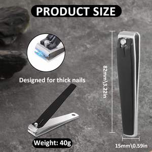 Cortaúñas de Acero Inoxidable de Alta Resistencia con Borde Recto, Corte de Precisión para Uñas Gruesas de los Pies y Manos, Apertura de Mandíbula Ancha - Product Image 4