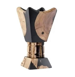 Decorative Wooden Hand-Made Sandalwood Incense Burner With Floral Carving Aromatic <b>Diffuser</b> All-Season Use Wooden Holder Set - Product Image 5