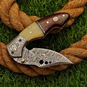 มีดพับเหล็กดามัสกัสพรีเมียม LEGACY BLADES ด้ามไม้คมกริบ สำหรับพกพา ใช้ในชีวิตประจำวัน ล่าสัตว์ ตั้งแคมป์ ขายส่ง - Product Image 2