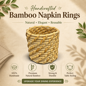 Handcrafted <b>Bamboo</b> Napkin Rings Set Rustic Natural <b>Bamboo</b> Napkin Holders for Dining <b>Table</b> Decor Wedding Party Hotel Use Premium - Product Image 3