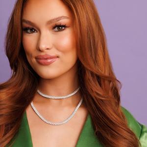 Collier tennis double rangée de diamants de laboratoire en or massif 10K 14K, 30 pouces, 35,56 carats au total, collier statement, vente en gros, usine de bijoux - Product Image 6