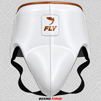 Ensemble d'équipement de boxe FLY Arts Martiaux, gants blancs et oranges, protège-tête, protège-glandes pour adultes