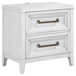 Table de chevet à 2 tiroirs Avril Distressed White - Product Image 2