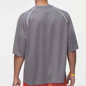 Camisetas de streetwear personalizadas extragrandes con paneles en contraste, camisetas de verano lisas, camisetas casuales con bloques de color - Product Image 6