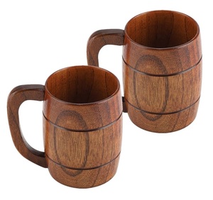 Fabricant indien de mugs en bois sur mesure, fournisseur en gros de mugs en bois de forme baril, tasse viking de luxe moderne en bois et acier inoxydable - Product Image 3