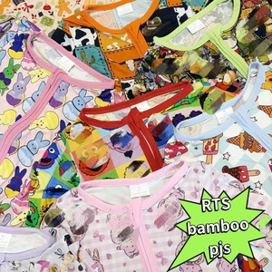 Детские бамбуковые комбинезоны Hanzi Kids с принтом, экологичные, унисекс, с двусторонней молнией, настраиваемые цвета и узоры, всесезонные пижамы - Product Image 1