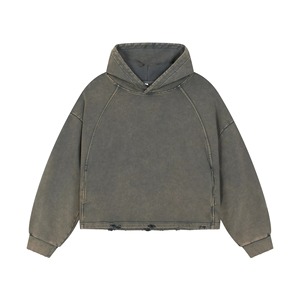 Fabricant de sweats à capuche streetwear, broderie vieillie, délavage vintage, délavage à l'acide, coupe ample et carrée, MOQ 10, fournisseur - Product Image 4