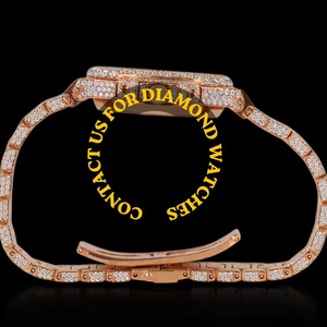 Reloj de lujo estilo hip hop con incrustaciones de diamantes, fabricado en India, con correa de acero inoxidable para hombre, disponible a un precio asequible. - Product Image 4