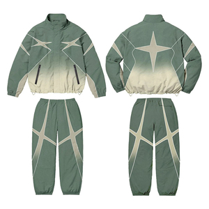 Custom <b>Wind</b> <b>Breaker</b> Tracksuit Set Zip up Men Heavy Weight Oversized Nylon Windbreaker Tracksuit OEM Private Labels Manufacturer - Product Image 1