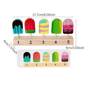 Juego de juguetes de helado de madera Fashion My Day para niños y niñas en edad preescolar, juego de secuencia de paletas de madera para niños - Product Image 3