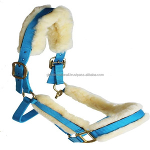 Meilleure vente en gros fabrication de produits équestres pour chevaux léger rembourrage en polaire de vison nylon licou pour cheval raccord en laiton - Product Image 5