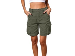 Prix d'usine – Nouveaux shorts cargo en jean respirants pour femmes, style streetwear, délavage vintage, 100 % coton, commande en gros pour l'inventaire de mode boutique - Product Image 2