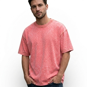 Men Cotton Streetwear T-Shirt Regular Fit Round Neck Short Sleeve Acid Wash Quick Dry & Breathable 220g Bulk Supply OEM Service - Product Image 3