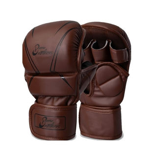 Guantes de MMA Marrón Oscuro Fabricados por Bana & Brothers - Product Image 1