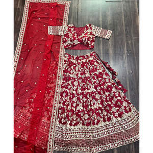 ชุด lehenga choli ผ้าแจ็คการ์ดแท้ย้อมสี - Product Image 3
