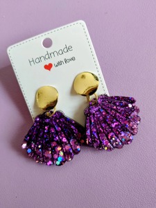 Boucles d'oreilles en résine marron foncé, couleur chocolat, finition solide, prix usine, vente en gros - Product Image 2