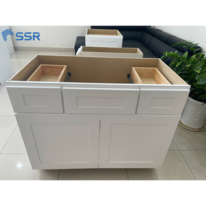 Meuble sous-vasque en bois massif durable VSD48, double porte, double tiroir, RTA, résistant à l'eau, prêt à assembler, finition douce - Product Image 2