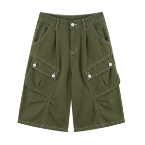 Shorts en jean amples unisexe pour l'été, 100% coton respirant, finition délavée vintage, taille mi-haute, style streetwear décontracté, bords bruts - Product Image 2