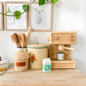 Precio barato, máquina de café de juguete para niños, modelo de fábrica al por mayor, máquinas para hacer café en miniatura de ratán, el mejor regalo para niños pequeños - Product Image 3