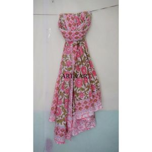Pareo de algodón estampado a mano para mujer, ligero, ideal para verano, playa, como pañuelo o cubierta de traje de baño, regalo para mujer - Product Image 6