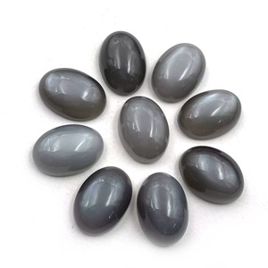 Cabochons de pierre de lune grise naturelle de haute qualité, 16 pièces, 10*14 MM, 102 CT, pierres précieuses ovales lâches, effet œil de chat, pour bijoux faits main - Product Image 5