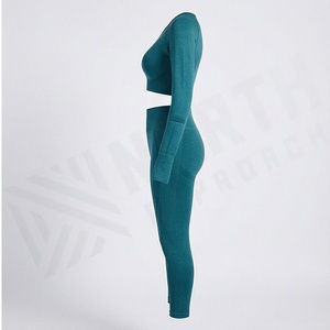 Ensemble de yoga pour femmes, vêtements de sport respirants pour la gym, tenue de fitness, vêtements de sport athlétiques, ensemble de jogging - Product Image 3