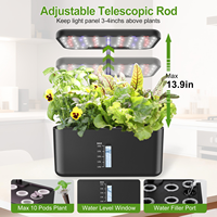 Système de culture hydroponique d'intérieur avec réservoir d'eau de 3 L et éclairage LED à spectre complet pour la culture d'herbes, de légumes et de semis