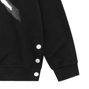 Sweat-shirt tissé au crochet pour homme, marque tendance, style urbain, hiver, ODM, décontracté, à capuche, ourlet fendu, imprimé araignée, design Hip-Hop, coupe ample - Product Image 6