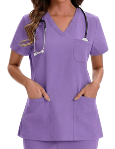 Nursing Uniform <b>Scrub</b> Tops Hospital Nurse Beauty Dental Salon Work <b>Clothes</b> Custom LOGO Unisex 4-Way Stretch Breathable Quick - Product Image 2