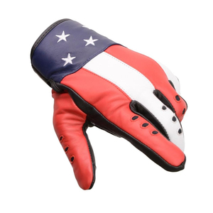 Leather Motorbike Gloves Wrist Length Red <b>Black</b> Blue Stars Sporty Breathable Unlined for Sports Spring Autumn - Product Image 3
