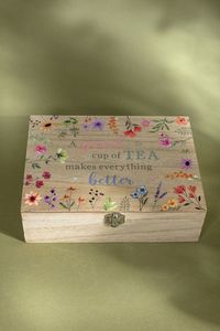 Caja de Madera Pintada a Mano de Primera Calidad con Diseño Étnico, Caja de Almacenamiento Decorativa Multiusos para el Hogar, Oficina, Bodas y Regalos - Product Image 5